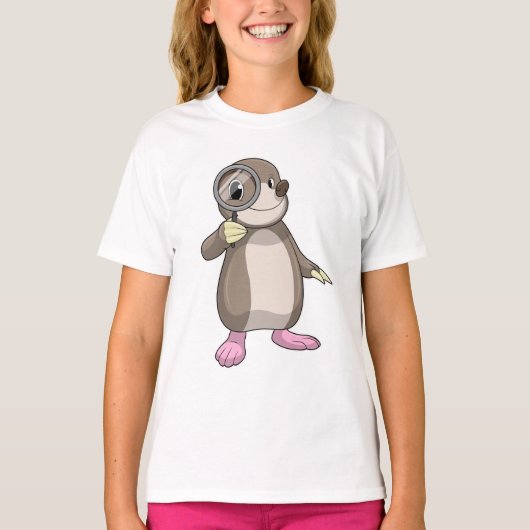 Mole met vergrootglas t-shirt (Voorkant)