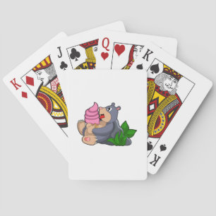 Mole met wafelijs pokerkaarten