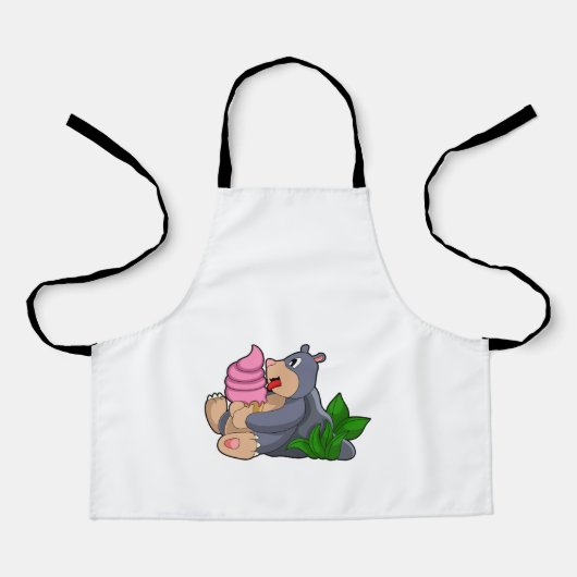 Mole met wafelijs schort (Voorkant)