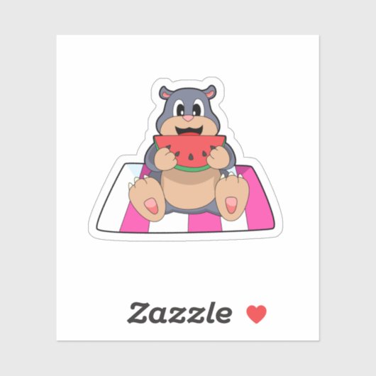 Mole met Watermelon.PNG Sticker (Vel)