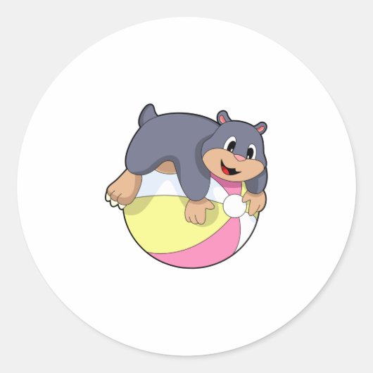 Mole met waterpolo.PNG Ronde Sticker (Voorkant)