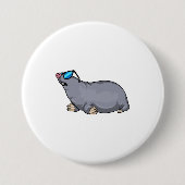 Mole met zonnebril ronde button 7,6 cm (Voorkant)