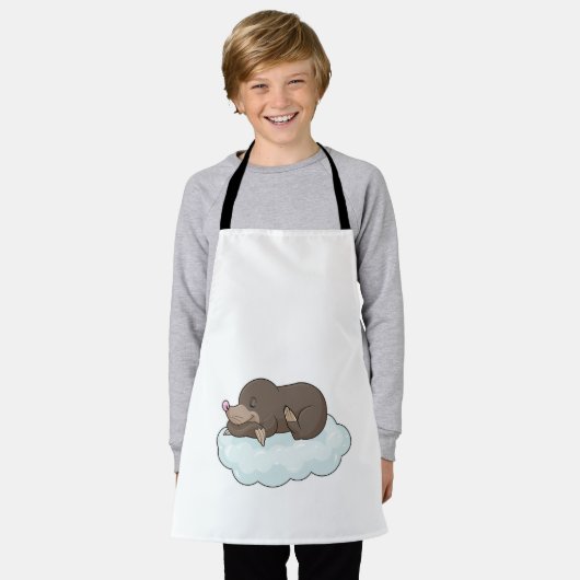 Mole op Clouds Schort (Gedragen)