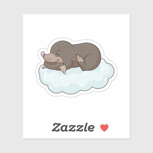Mole op Clouds Sticker (Vel)