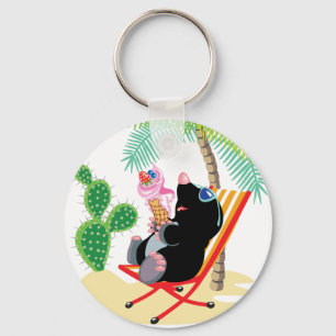 mole op het strand sleutelhanger