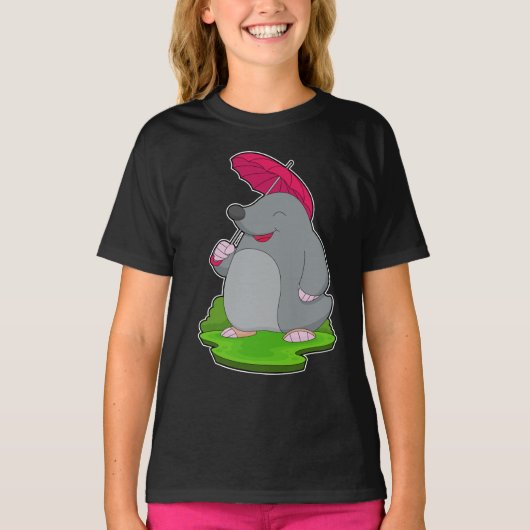 Mole Raining Umbrella T-shirt (Voorkant)