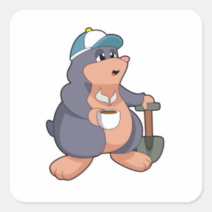 Mole Shovel Vierkante Sticker