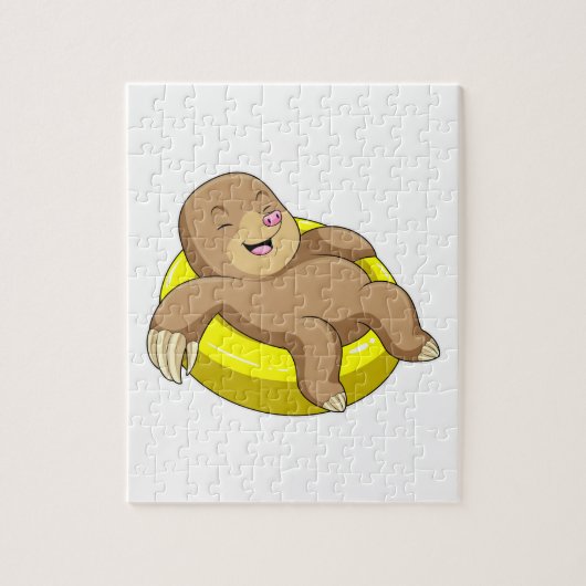 Mole tijdens het zwemmen met Lifebuoy Legpuzzel (Verticaal)