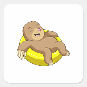 Mole tijdens het zwemmen met Lifebuoy Vierkante Sticker