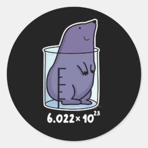 Mole vergelijking Funny Mole in een bekerglas donk Ronde Sticker
