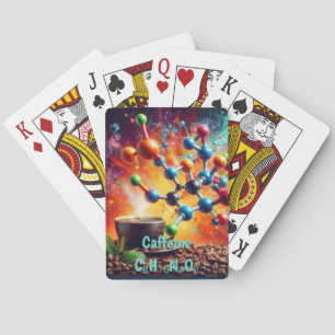 Moleculaire cafeïnestructuur - Science Art Coffee Pokerkaarten