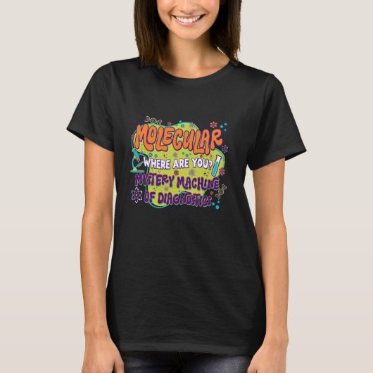 Moleculaire Lab Week 2025 Mystery Machine van Diag T-shirt (Voorkant)