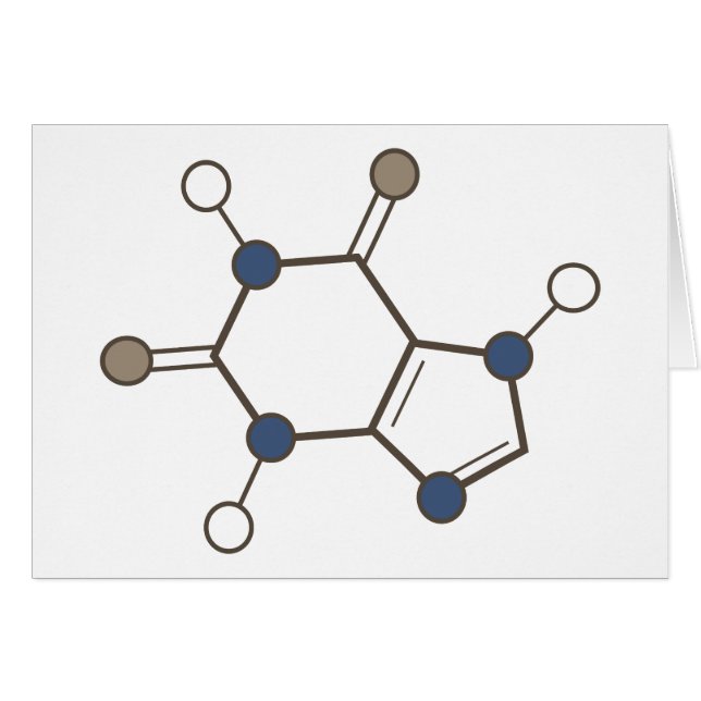 moleculaire structuur van cafeïne (Voorkant Horizontaal)