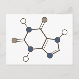 moleculaire structuur van cafeïne briefkaart