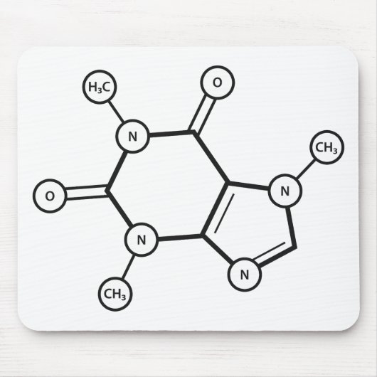 moleculaire structuur van cafeïne muismat (Voorkant)