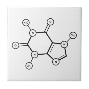 moleculaire structuur van cafeïne tegeltje