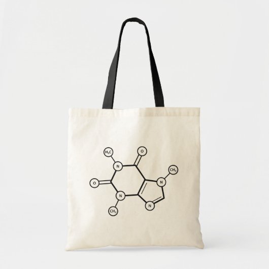 moleculaire structuur van cafeïne tote bag (Voorkant)