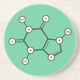 moleculaire structuur van cafeïne zandsteen onderzetter