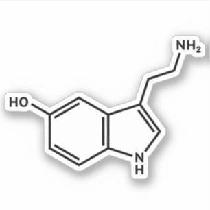 moleculaire structuur van serotoninemoleculen sticker
