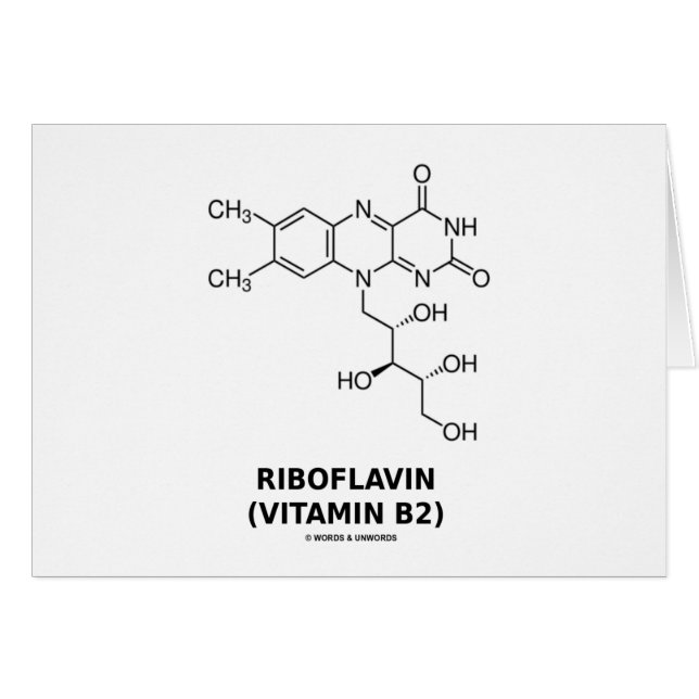 Molécule chimique de riboflavine (B2 de vitamine) (Devant horizontal)