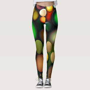 Molecule cirkels regenboog patroon leggings