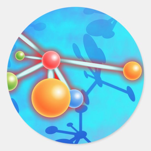 Molecule Ronde Sticker (Voorkant)