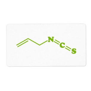 Molecuulformule van Wasabi Allyl Isothiocyanate Etiket
