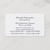 Molehills in een gazon visitekaartje (Achterkant)