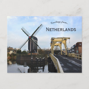 Molen en Leidse Molenbrug Nederland Briefkaart