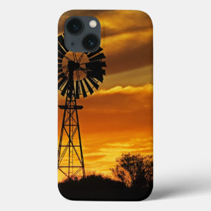 Molen en zonsondergang, William Creek, Oodnadatta iPhone 13 Hoesje