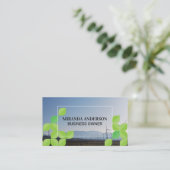 Molen Landschap | Groen Blad Patroon Visitekaartje (Staand voorkant)