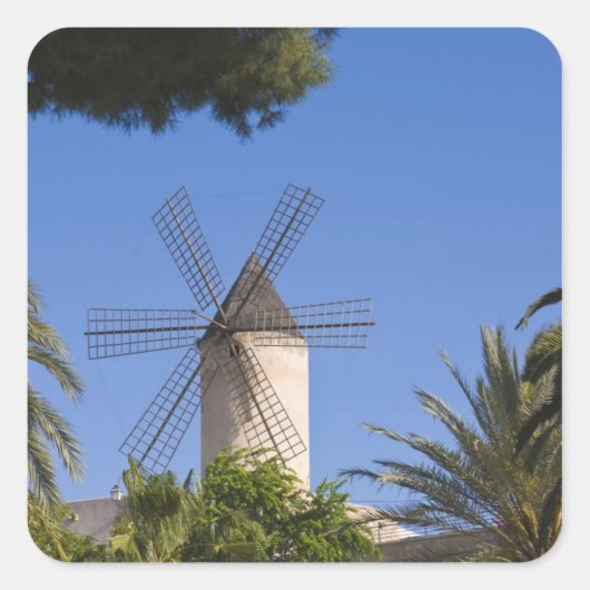 Molen, Palma, Mallorca, Spanje Vierkante Sticker (Voorkant)