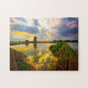 Molen van Amsterdam Holland. Legpuzzel