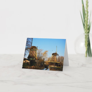 Molens in Nederlands landschap. Bedankkaart
