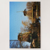 Molens in Nederlands landschap. Legpuzzel (Verticaal)