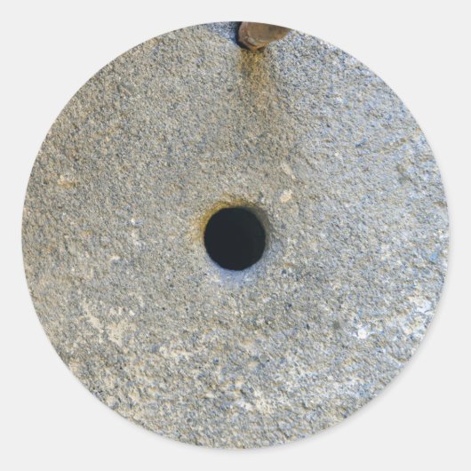 molensteen van meel of van steen, tarwebrood ronde sticker (Voorkant)