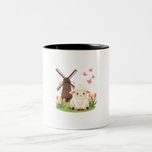 Molenweideschapen Tweekleurige Koffiemok