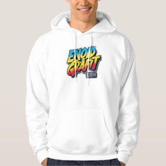 Moletom branco ENNOID GRÁFITT logo colorido  Hoodie
