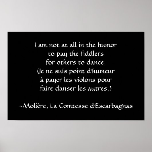 Molière - Betaal de Fiddler Poster (Voorkant)