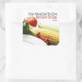 Moliere Inspirerend Quote "Eten om te leven" Vierkante Sticker (Tas)