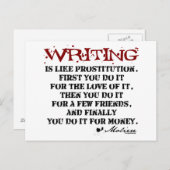 Moliere Writing Quote Briefkaart (Voorkant / Achterkant)