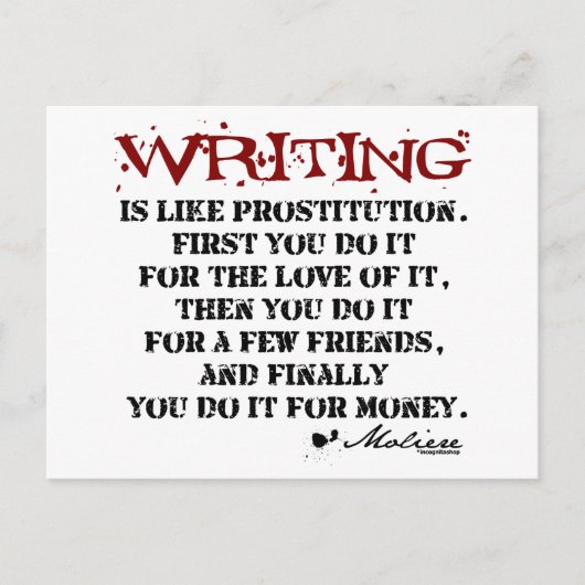 Moliere Writing Quote Briefkaart (Voorkant)