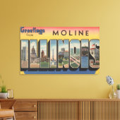 Moline, Illinois - grote letterscènes Canvas Afdruk (Insitu (Woonkamer))