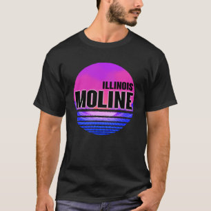 Moline Vaporwave Illinois T-shirt
