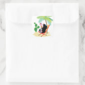 mollen op het strand vierkante sticker (Tas)