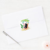 mollen op het strand vierkante sticker (Envelop)