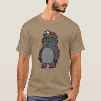 Mollenhoopdier met hoofdlamp vintage t-shirt