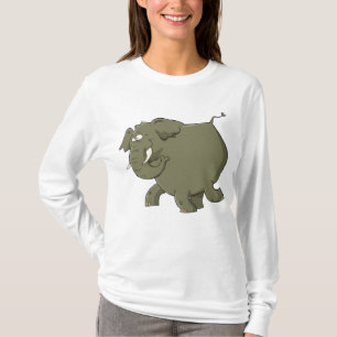 Mollig Schattig Olifant Grijs Jungle Dier T-shirt