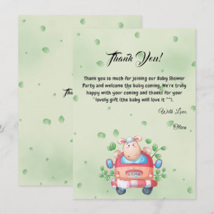 Mollige babyschaap babyshower bedankkaart