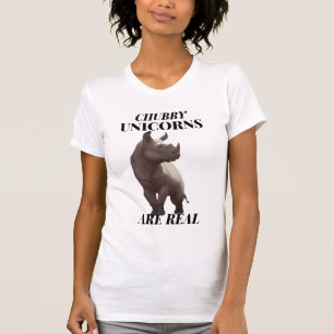 mollige eenhoorns zijn echt T-shirt, grappige neus T-shirt